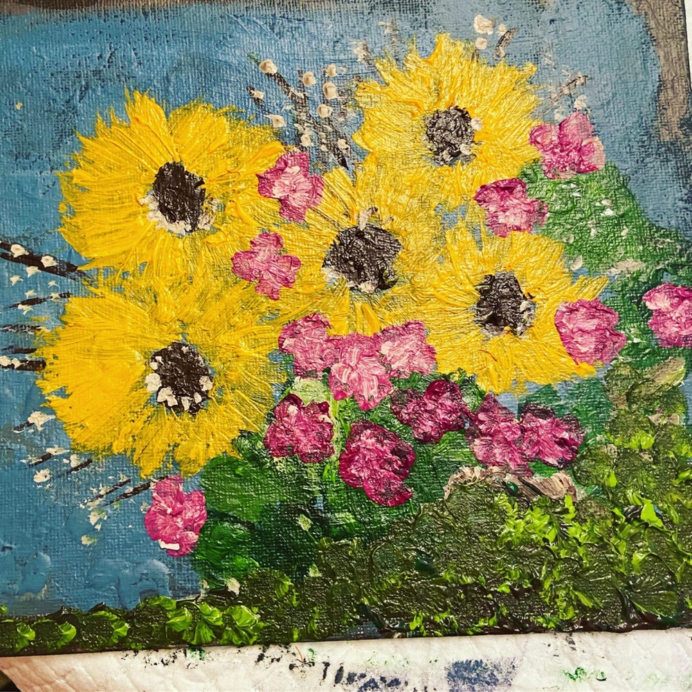 Sunflower print art